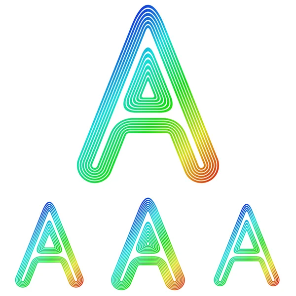 Rainbow letter a logo design set — Stock Vector