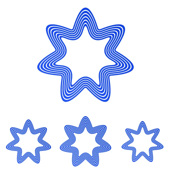 Blauwe sterren logo ontwerpset — Stockvector