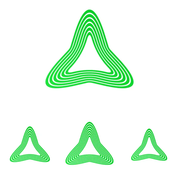 Grüne Linie Dreieck Logo Design Set — Stockvektor