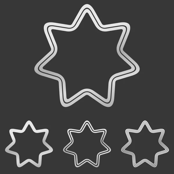 Silver line star logo design set — Stock Vector
