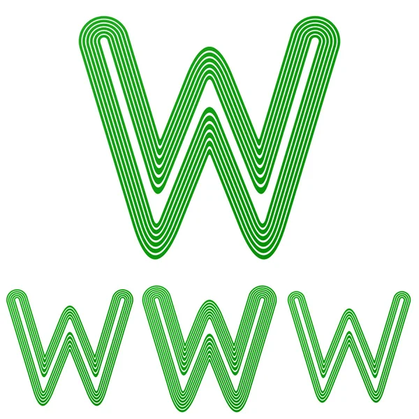 Yeşil hat w logo tasarım kümesi