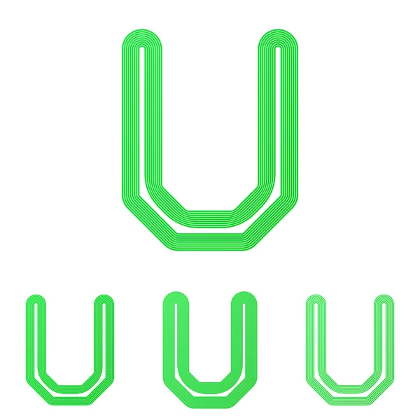 Línea verde u logo diseño conjunto — Archivo Imágenes Vectoriales