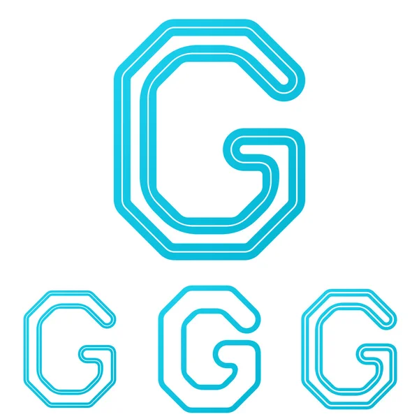 Conjunto de diseño del logotipo de la línea Cyan g — Archivo Imágenes Vectoriales