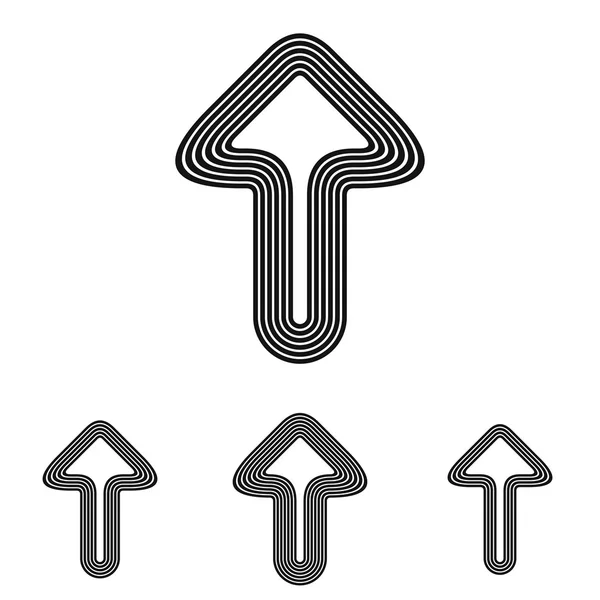 Czarna linia sukces logo projektu zestaw — Wektor stockowy