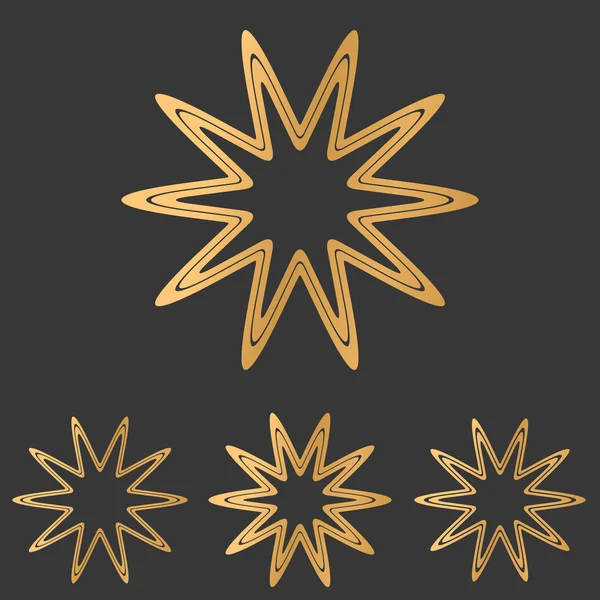 Bronze linha estrela logotipo conjunto de design —  Vetores de Stock