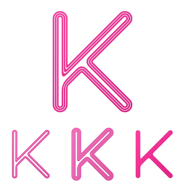 ピンクの線 k ロゴ デザイン セット — ストックベクタ