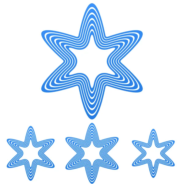 Blaue Linie Stern Logo Design Set — Stockvektor