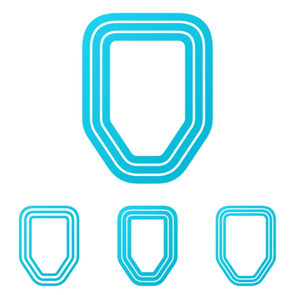Cyan linea di difesa logo set di design — Vettoriale Stock