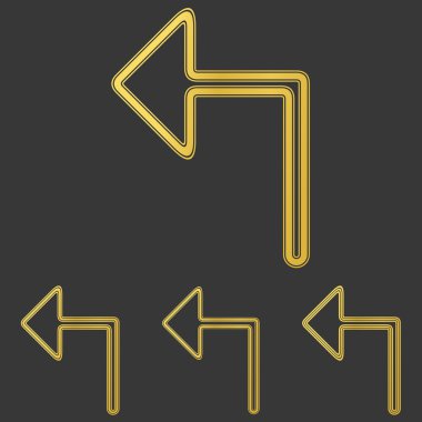 Altın çizgi ok logo tasarım koymak yaptı