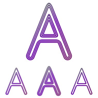 Mor çizgi mektubu bir logo tasarımı ayarla