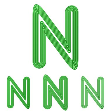 Yeşil harf n logo tasarım kümesi