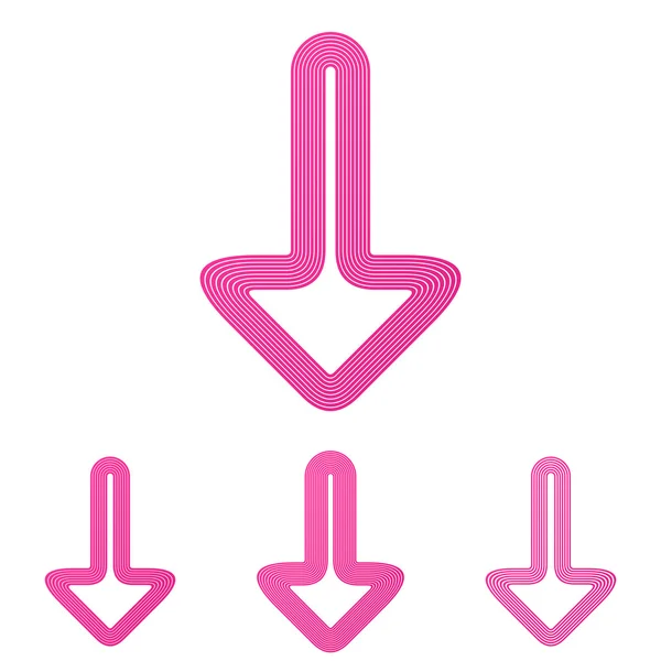 Roze lijn download logo ontwerpset — Stockvector