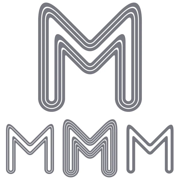 Linia list m logo projektu zestaw — Wektor stockowy