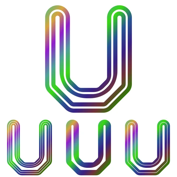 Línea de color u logo diseño conjunto — Archivo Imágenes Vectoriales