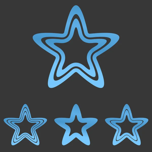Línea azul estrella logo diseño conjunto — Vector de stock