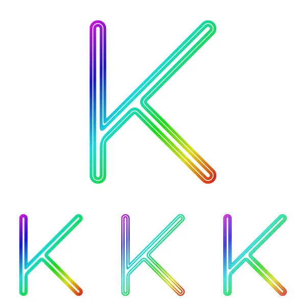 Regenbogenlinie k logo design set — Stockvektor