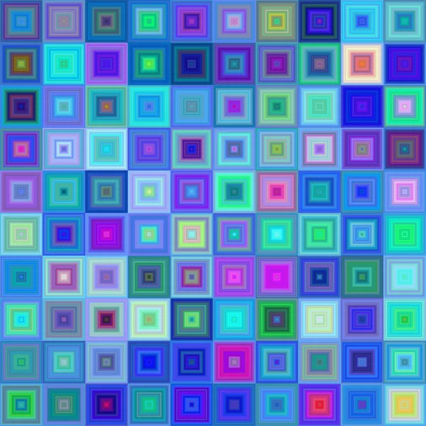 Blau bunt quadratisch Mosaik Hintergrund Design — Stockvektor