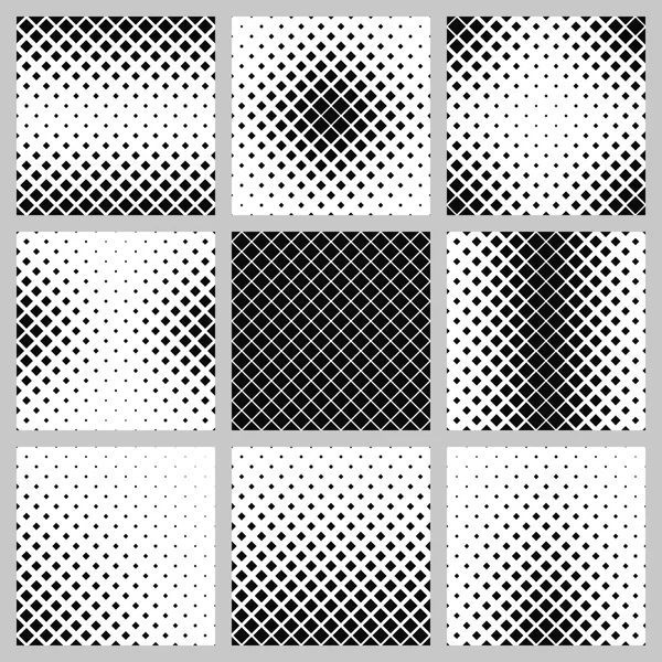 Conjunto de diseños de patrón cuadrado monocromo — Vector de stock