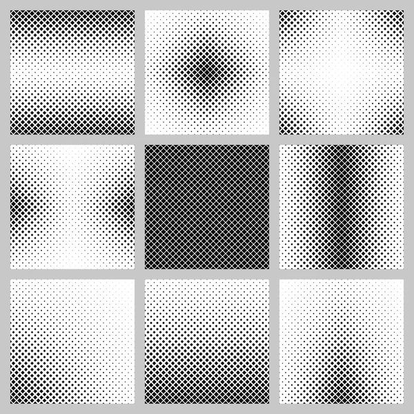 Set dari sembilan diagonal pola latar belakang kuadrat - Stok Vektor