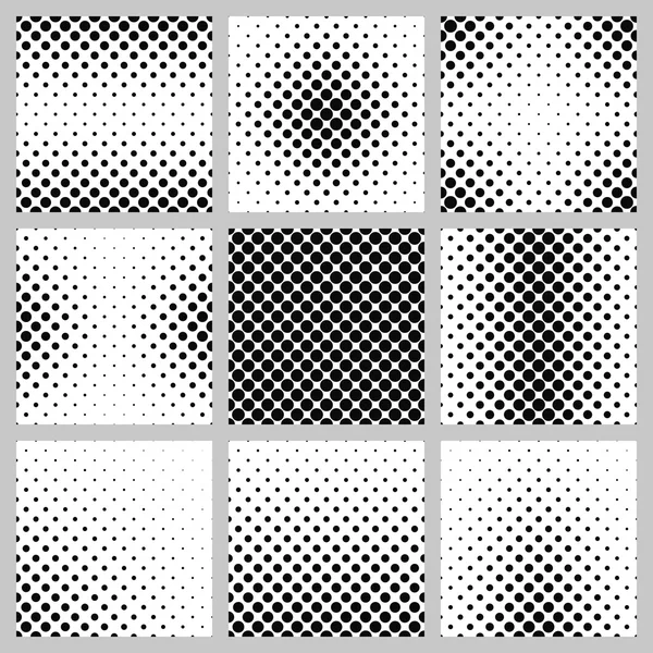 Set of monochrome dot pattern designs — Stock Vector