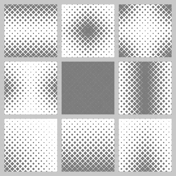 Set monochrome square pattern backgrounds — Stock Vector