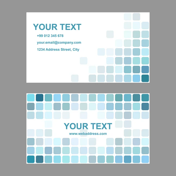 Cyan abstract business card template design — Stock Vector