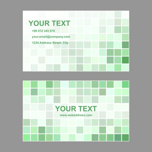 Plantilla de tarjeta de visita de diseño cuadrado verde — Vector de stock