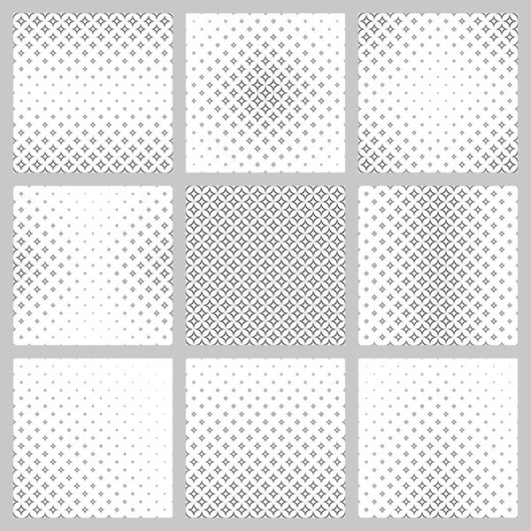 Conjunto de patrón de estrella curva en blanco y negro — Vector de stock