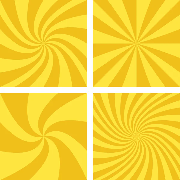 Goldenen und hellbraunen Spiralhintergrund Set. — Stockvektor