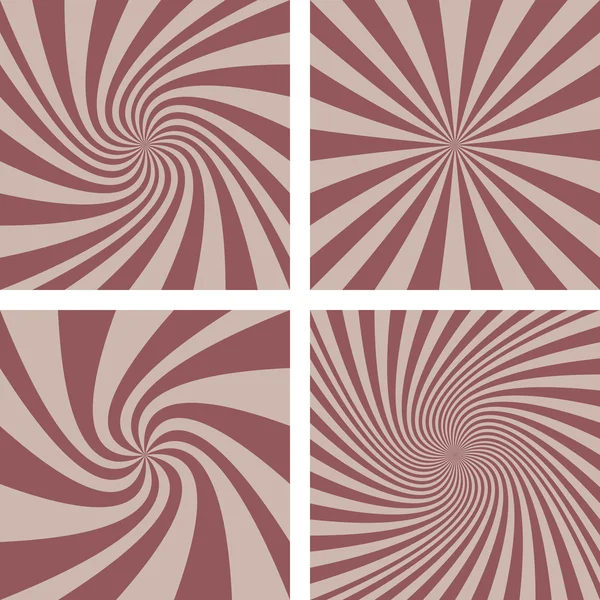 Retro spiral bakgrund set — Stock vektor