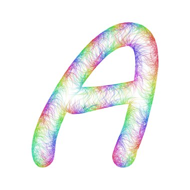 Gökkuşağı taslak yazı tipi tasarım - A harfi