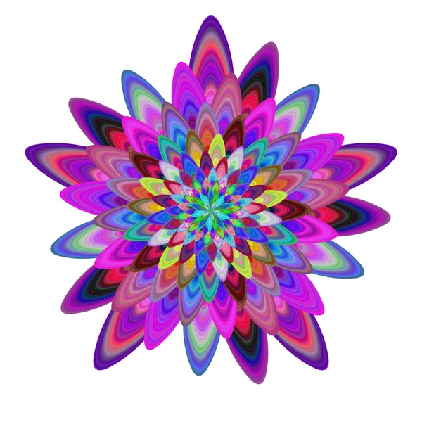 Multicolored abstract flower fractal design — Stock Vector