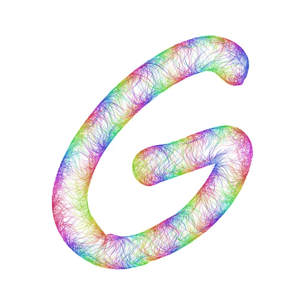Diseño de letra Rainbow sketch - letra G — Vector de stock