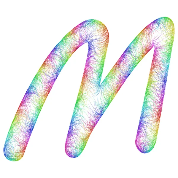 Шрифт Rainbow sketch design - letter M — стоковый вектор