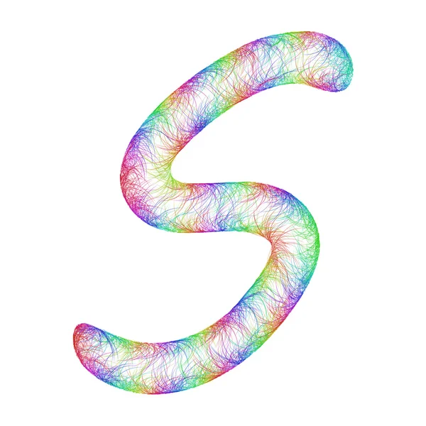 Rainbow sketch design - letter S — стоковый вектор