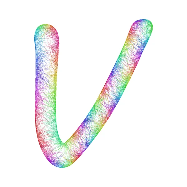 Шрифт Rainbow sketch design - letter V — стоковый вектор