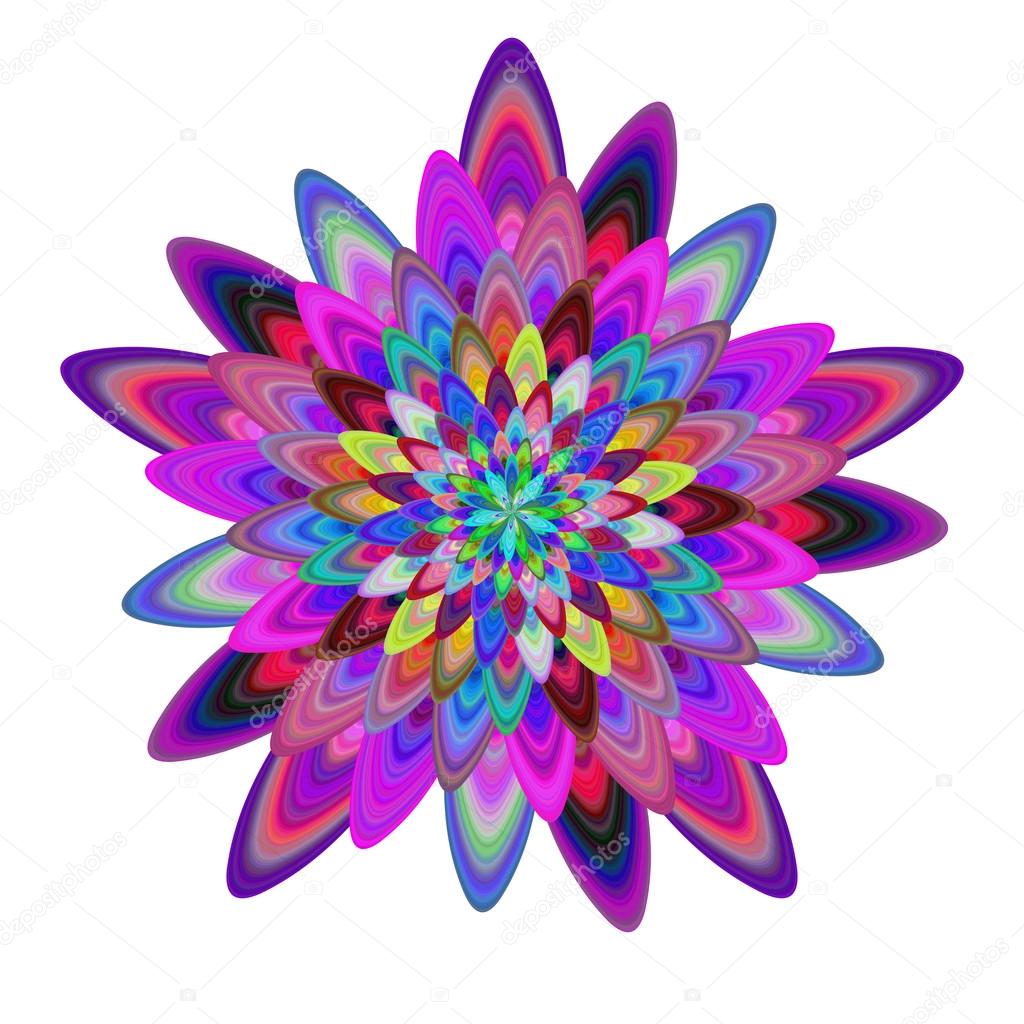 Multicolored abstract flower fractal design
