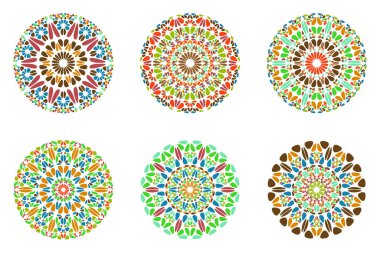 Soyut geometrik taş mandala logosu seti
