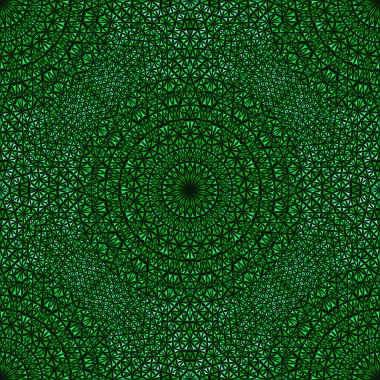 Soyut yeşil oryantal üçgen mandala mozaik şablon arka planı