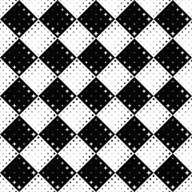 Kusursuz siyah-beyaz yıldız desenli arkaplan tasarımı