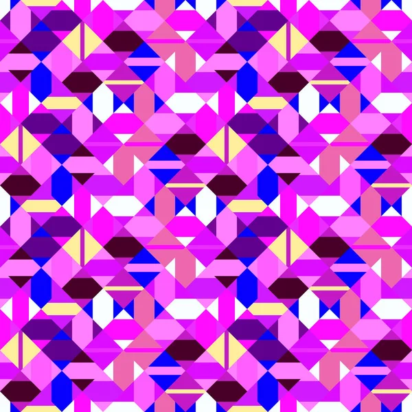 シームレス抽象的なカラフルな幾何学的モザイクパターンの背景 — ストックベクタ