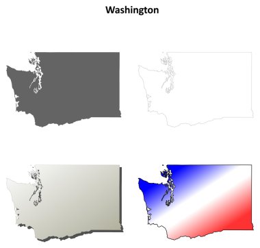 Washington outline map set