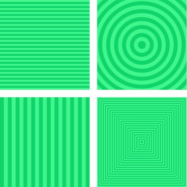 Green simple striped background set clipart