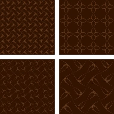 Brown seamless curve pattern wallpaper set