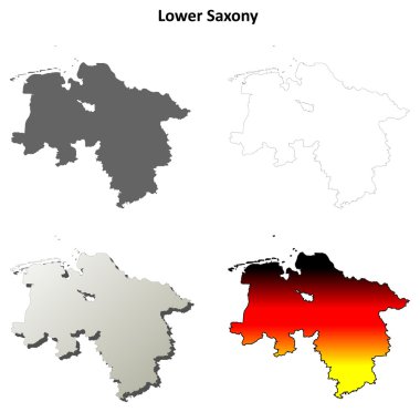 Aşağı Saksonya anahat harita seti