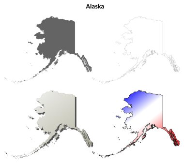 Alaska overzicht kaart set