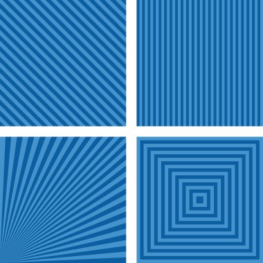 Blue simple striped background set