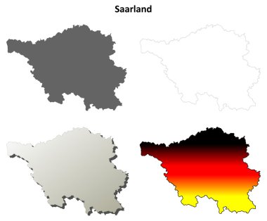 Saarland boş anahat harita seti