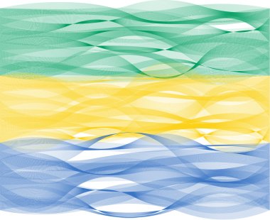 Wave line flag of Gabon clipart