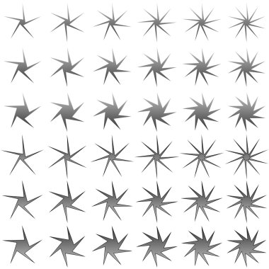 gri yıldız şekli koleksiyonu